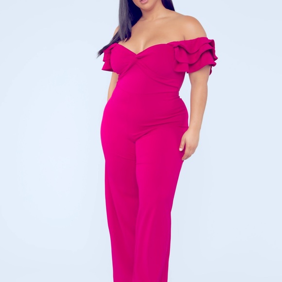 Fashion Nova Pants - Magenta Jumpsuit